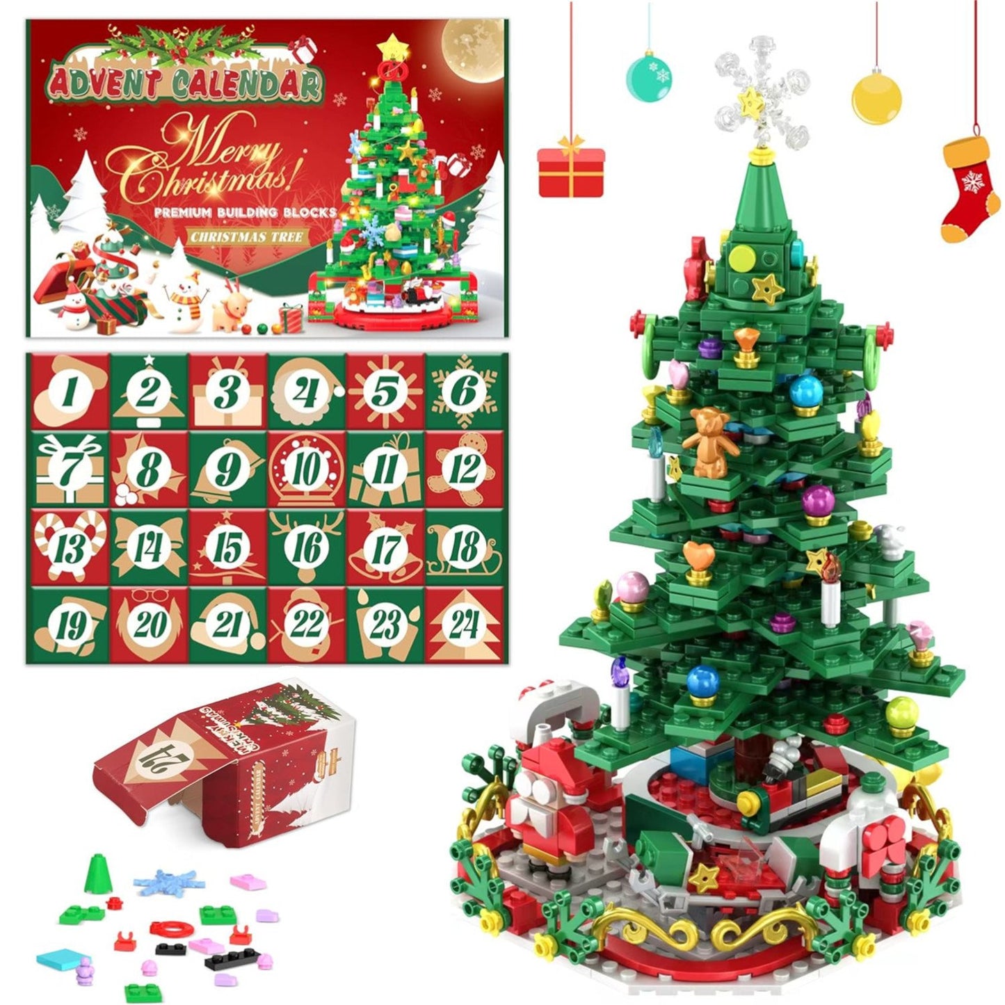 Advent Calendar 2024 Christmas Tree Building Blocks