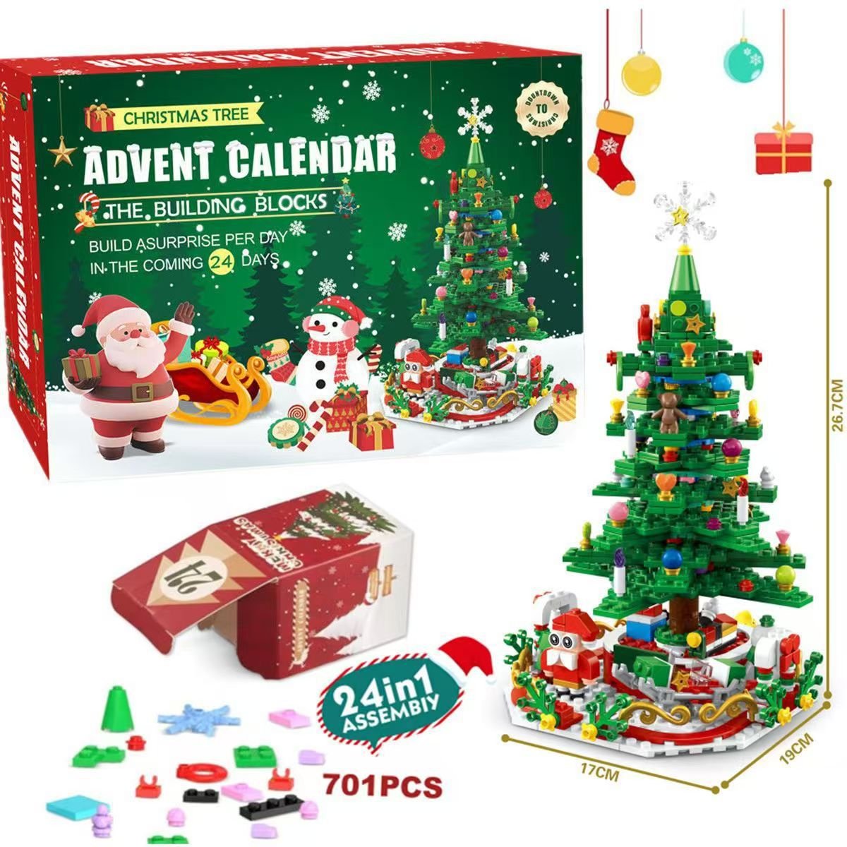 Advent Calendar 2024 Christmas Tree Building Blocks