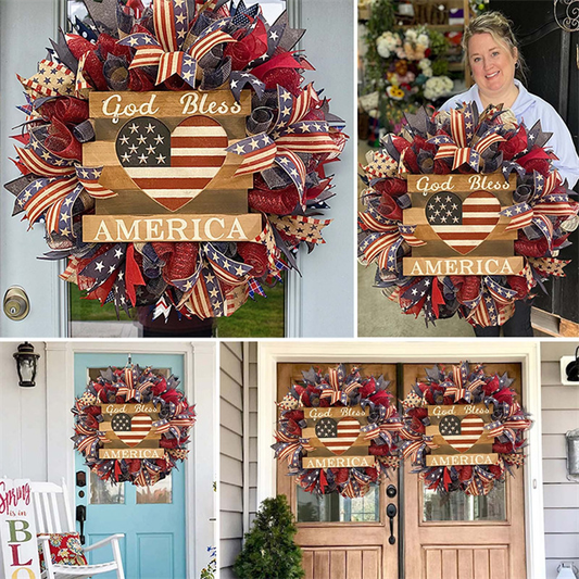 💝Handmade America Flag Love Wreath-Buy 2 Get Free Shipping