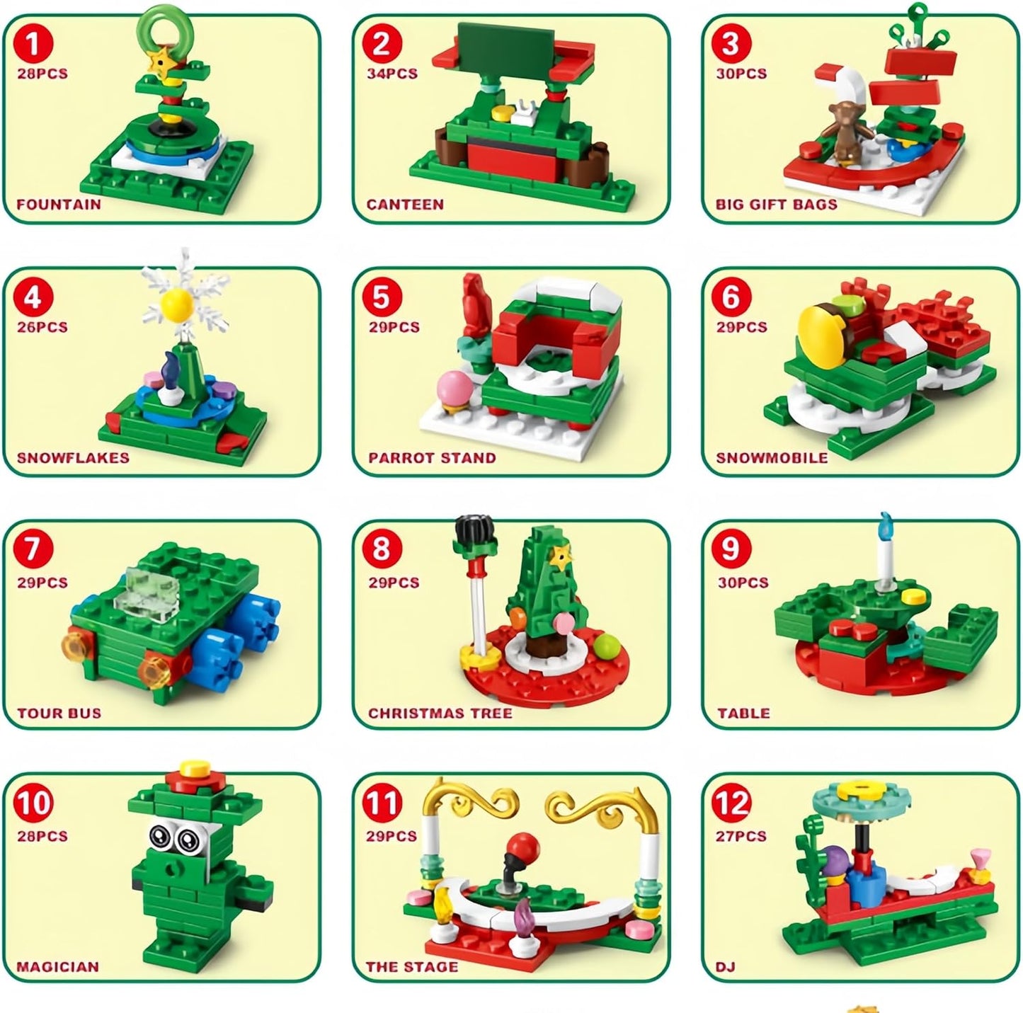 Advent Calendar 2024 Christmas Tree Building Blocks