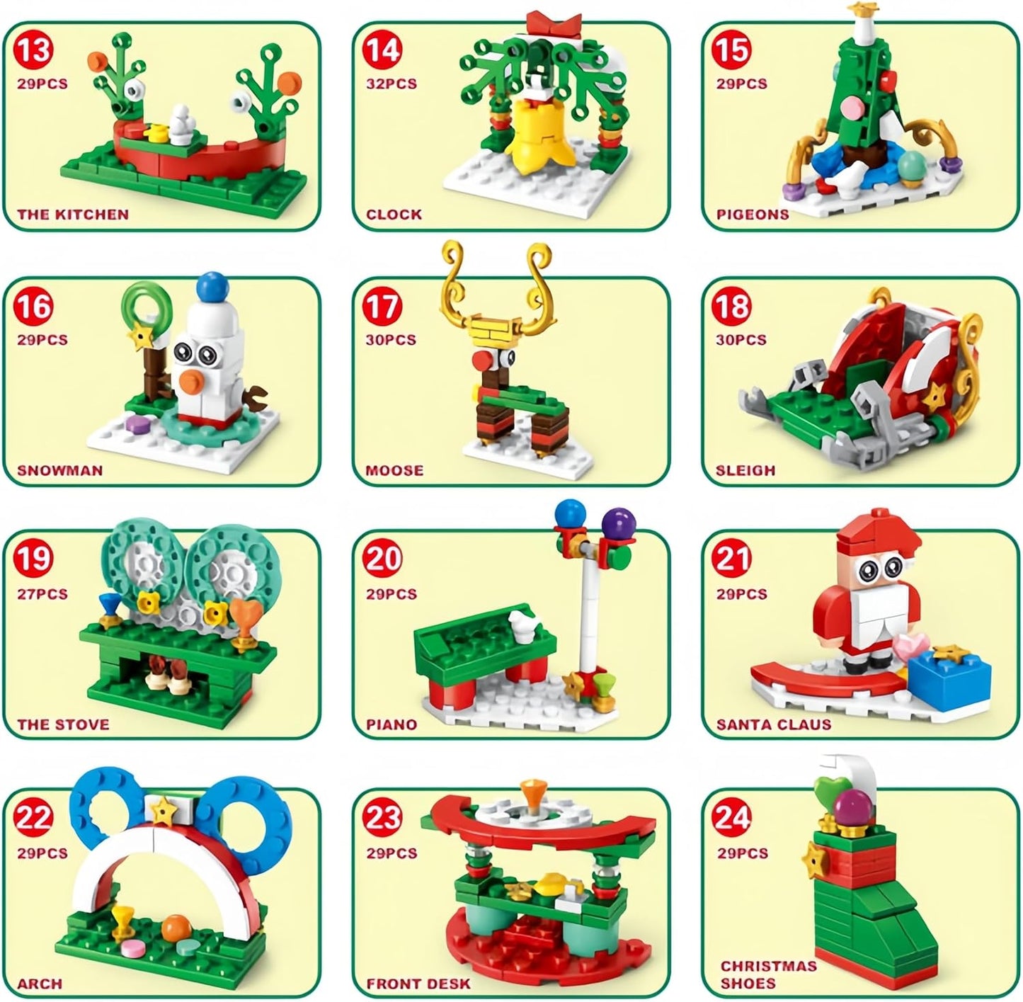 Advent Calendar 2024 Christmas Tree Building Blocks